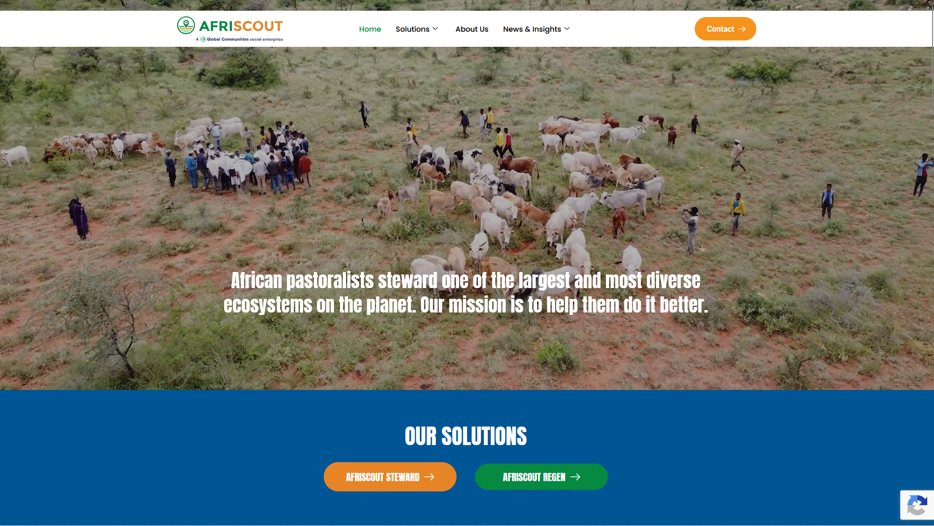 Screenshot of the AfriScout Agri-tech & data website